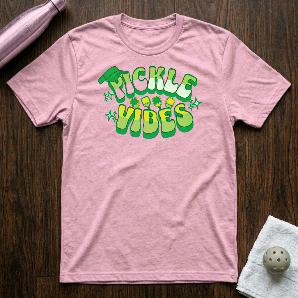 Pickle Vibes Pickleball T-Shirt in Heather Prism Lilac