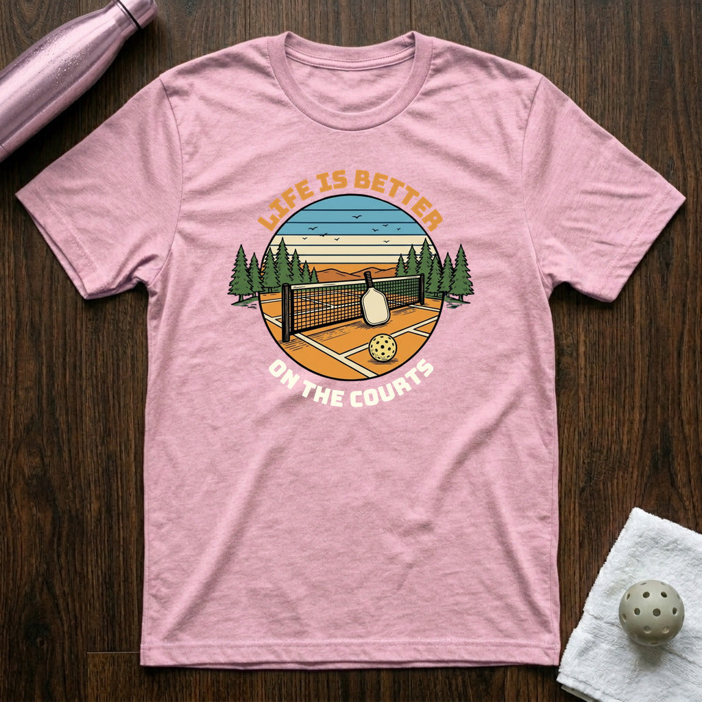 Life Is Better Pickleball T-Shirt in Heather Prism Lilac
