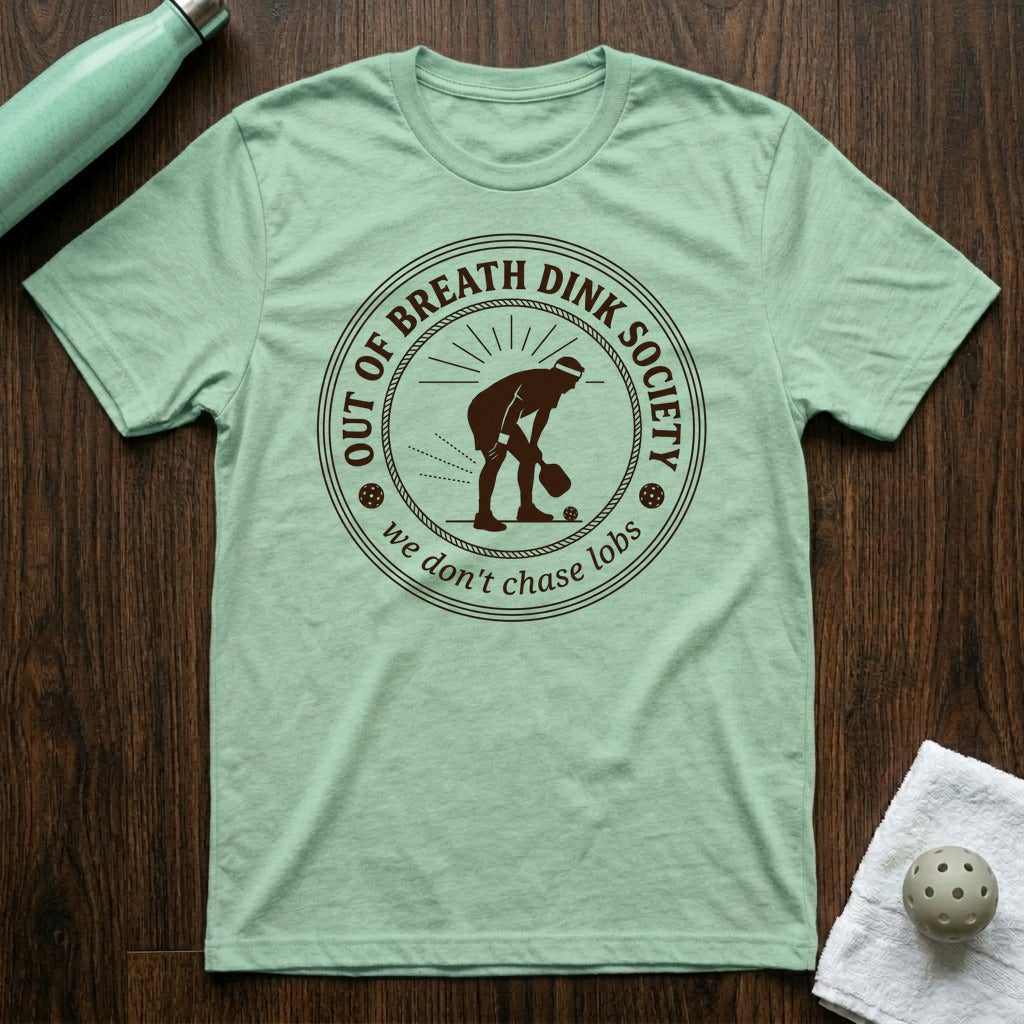 Out of Breath Dink Society Pickleball T-Shirt in Heather Prism Mint