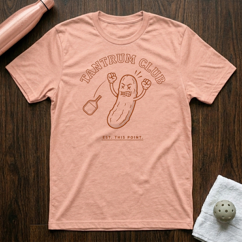 Tantrum Club Pickleball T-Shirt in Heather Prism Peach