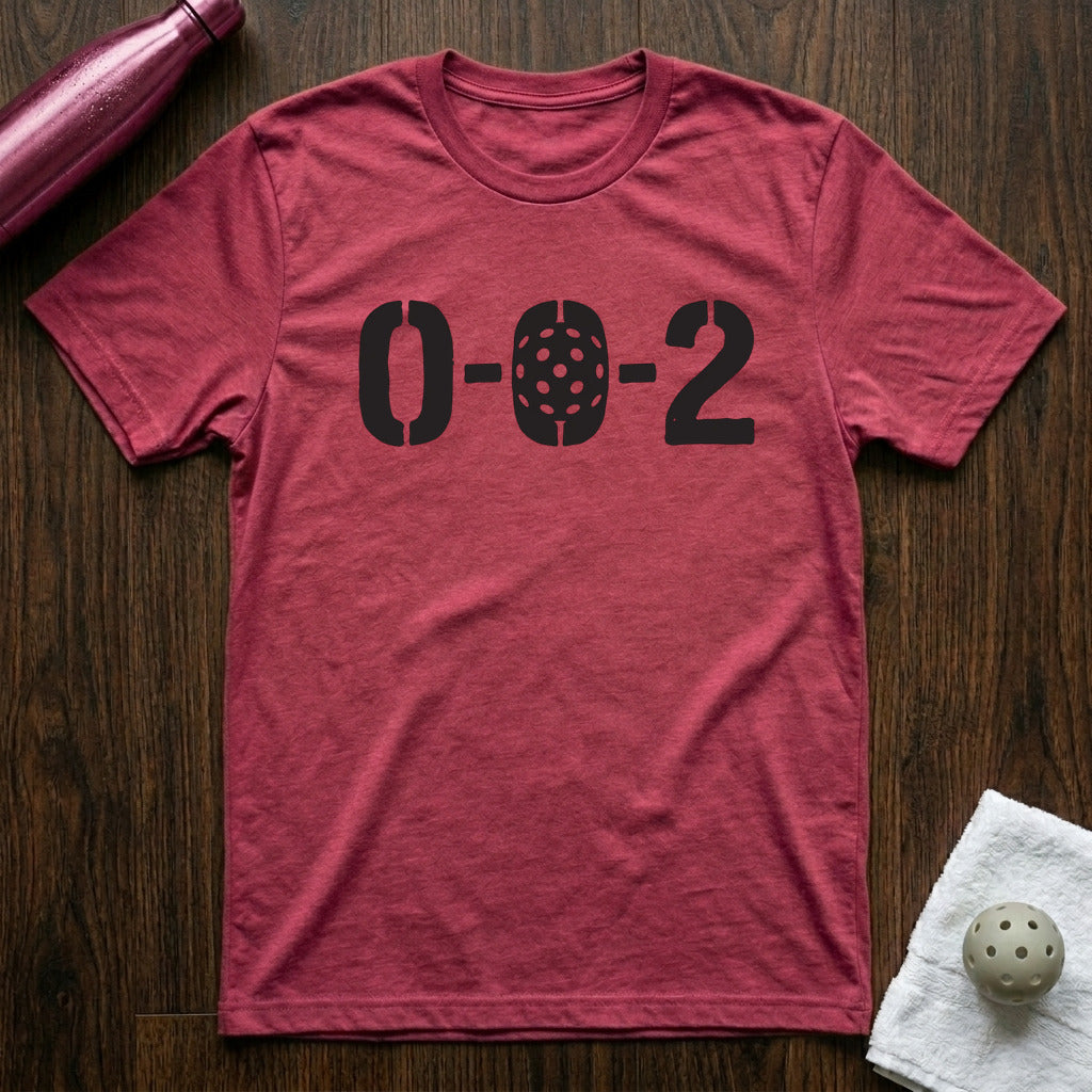 0-0-2 Pickleball T-Shirt in Heather Raspberry