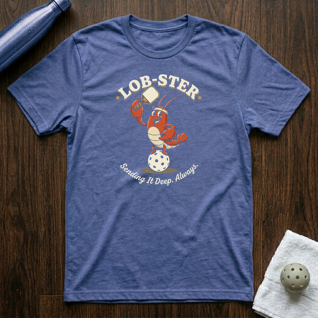 Lob-ster Pickleball T-Shirt in Heather True Royal