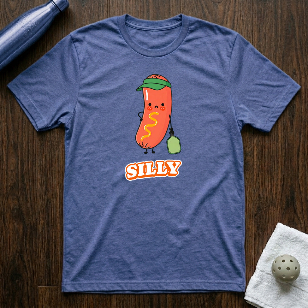 Silly Sausage Pickleball T-Shirt Heather True Royal