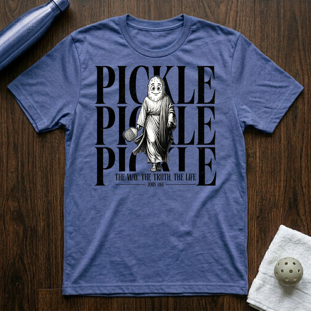 The Way, The Truth, The Life Pickleball T-Shirt in Heather True Royal