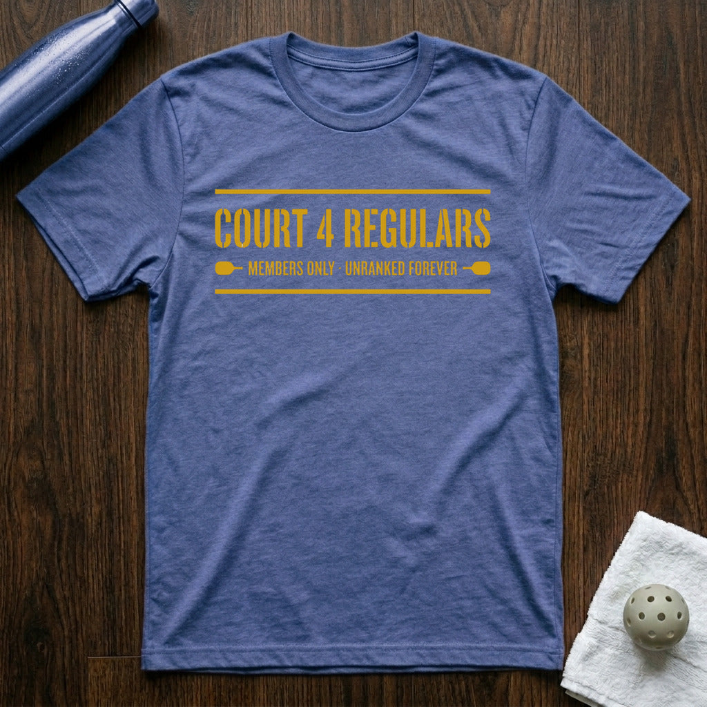 Court 4 Regulars Pickleball T-Shirt in Heather True Royal