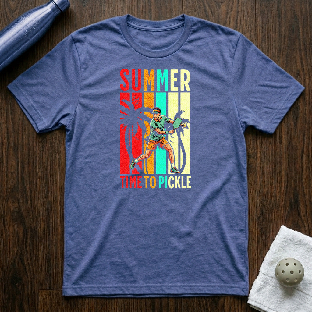 Time To Pickle Pickleball T-Shirt in Heather True Royal