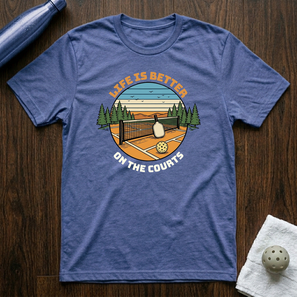 Life Is Better Pickleball T-Shirt in Heather True Royal