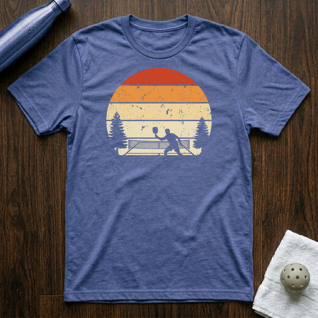 Sunset Pickle'n Pickleball T-Shirt in Heather True Royal