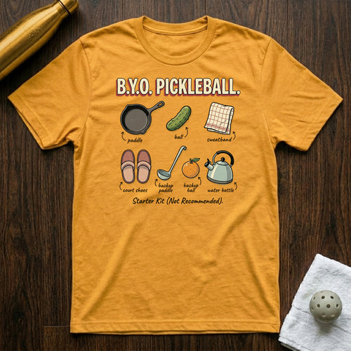 BYO Pickleball T-Shirt in Heather Yellow Gold