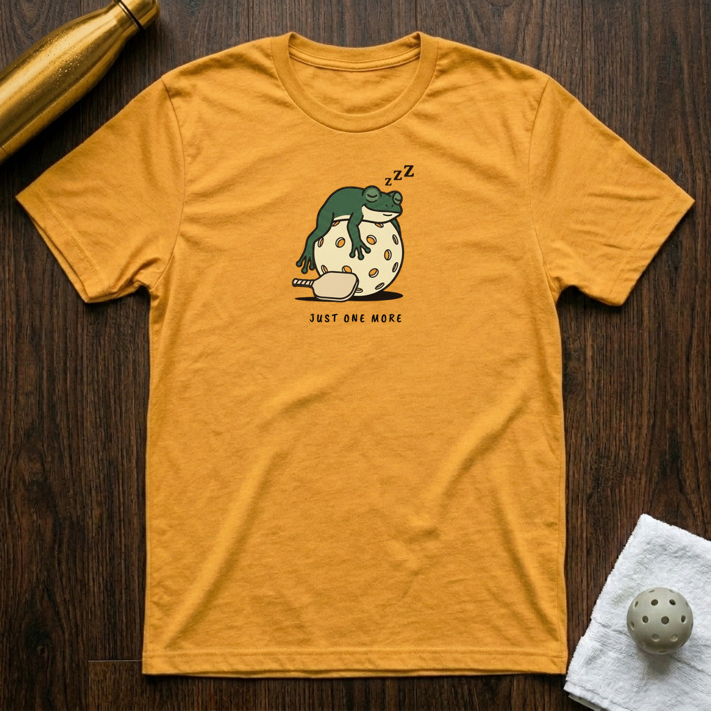 Just One More Pickleball T-Shirt in Heather Yellow Gold