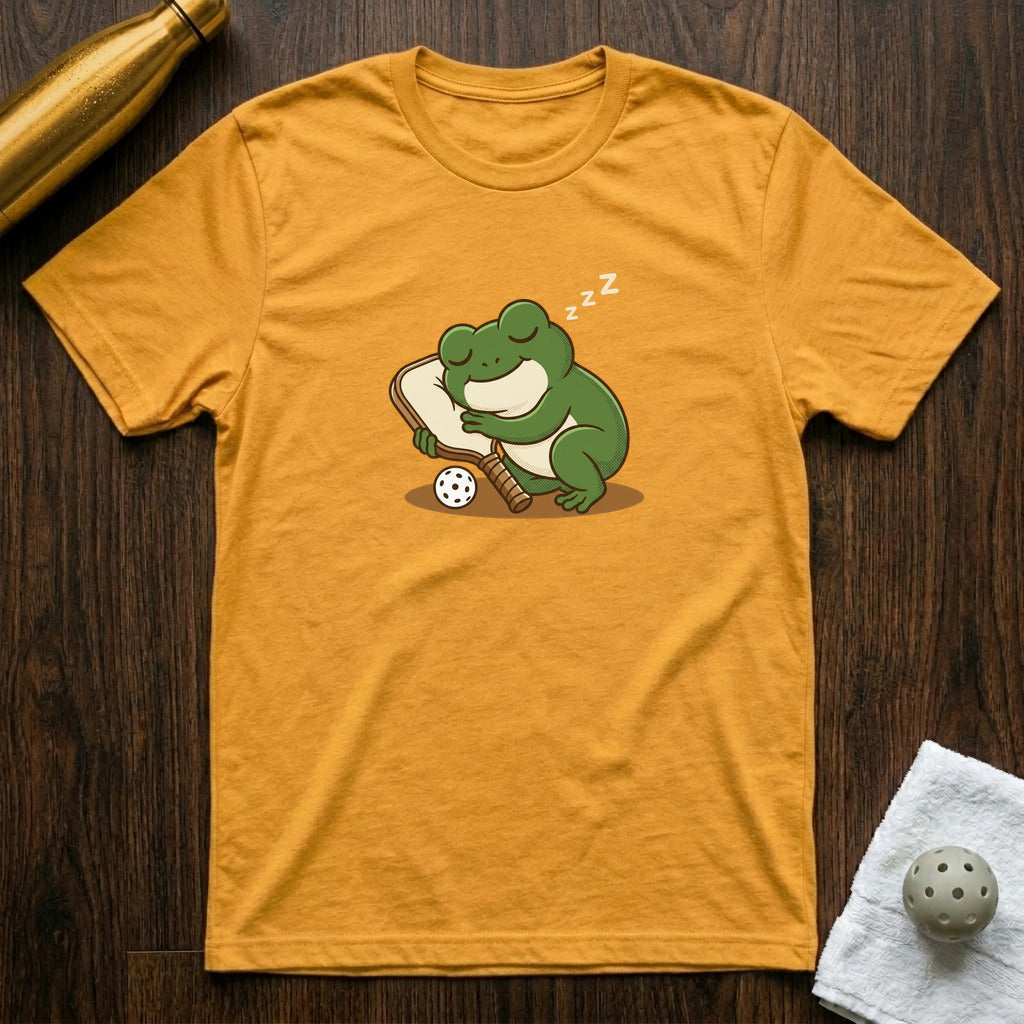 Good Night Paddle Pickleball T-Shirt in Heather Yellow Gold