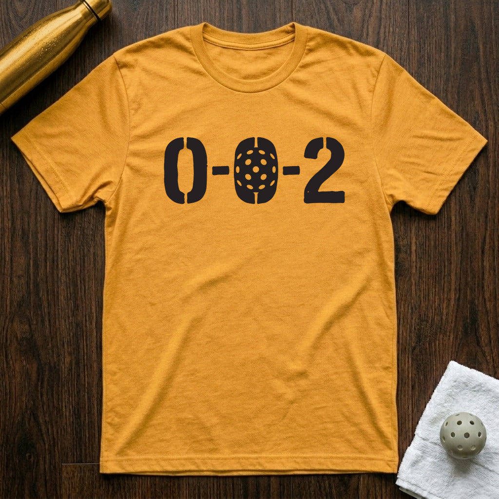 0-0-2 Pickleball T-Shirt in Heather Yellow Gold