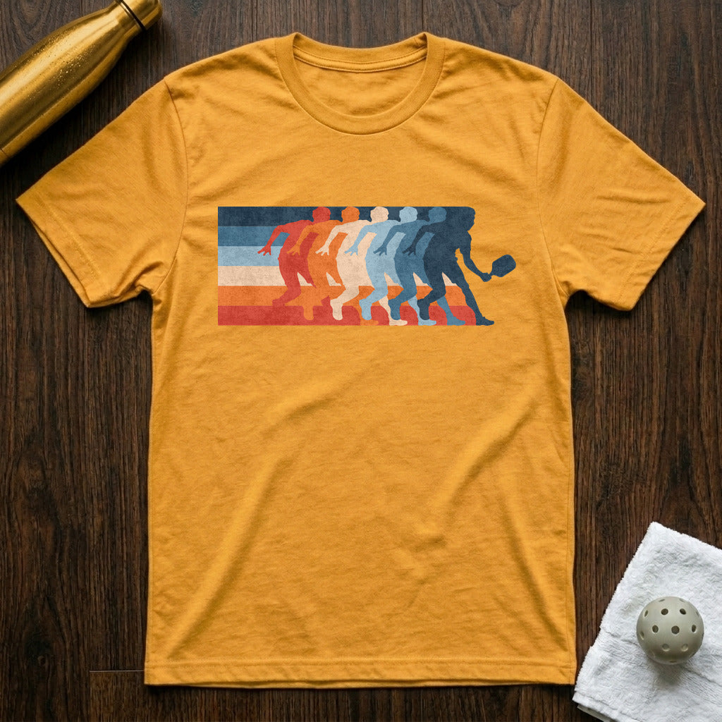 Color Slide Pickleball T-Shirt Heather Yellow Gold